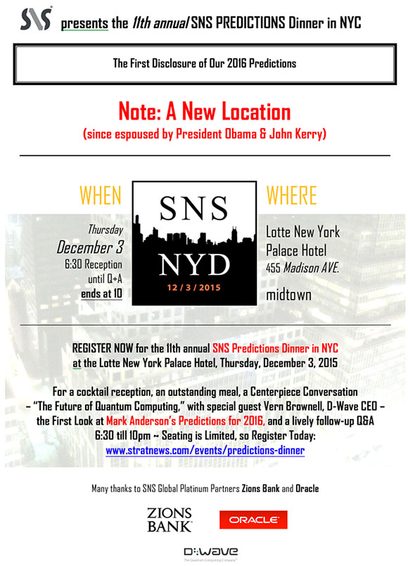Register for the SNS Predictions Dinner Now!